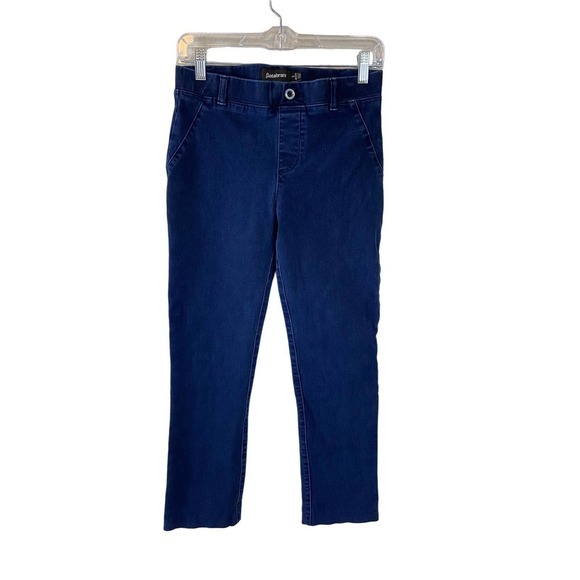 Betabrand Women’s Elastic Waist Straight Leg Pull On Denim Blue Jeans Sz SP - Picture 1 of 3